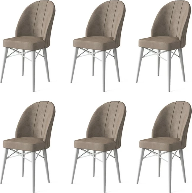 Set karrigesh (6 copë) Hanah Home, Ritim, kapuçino, e bardhë