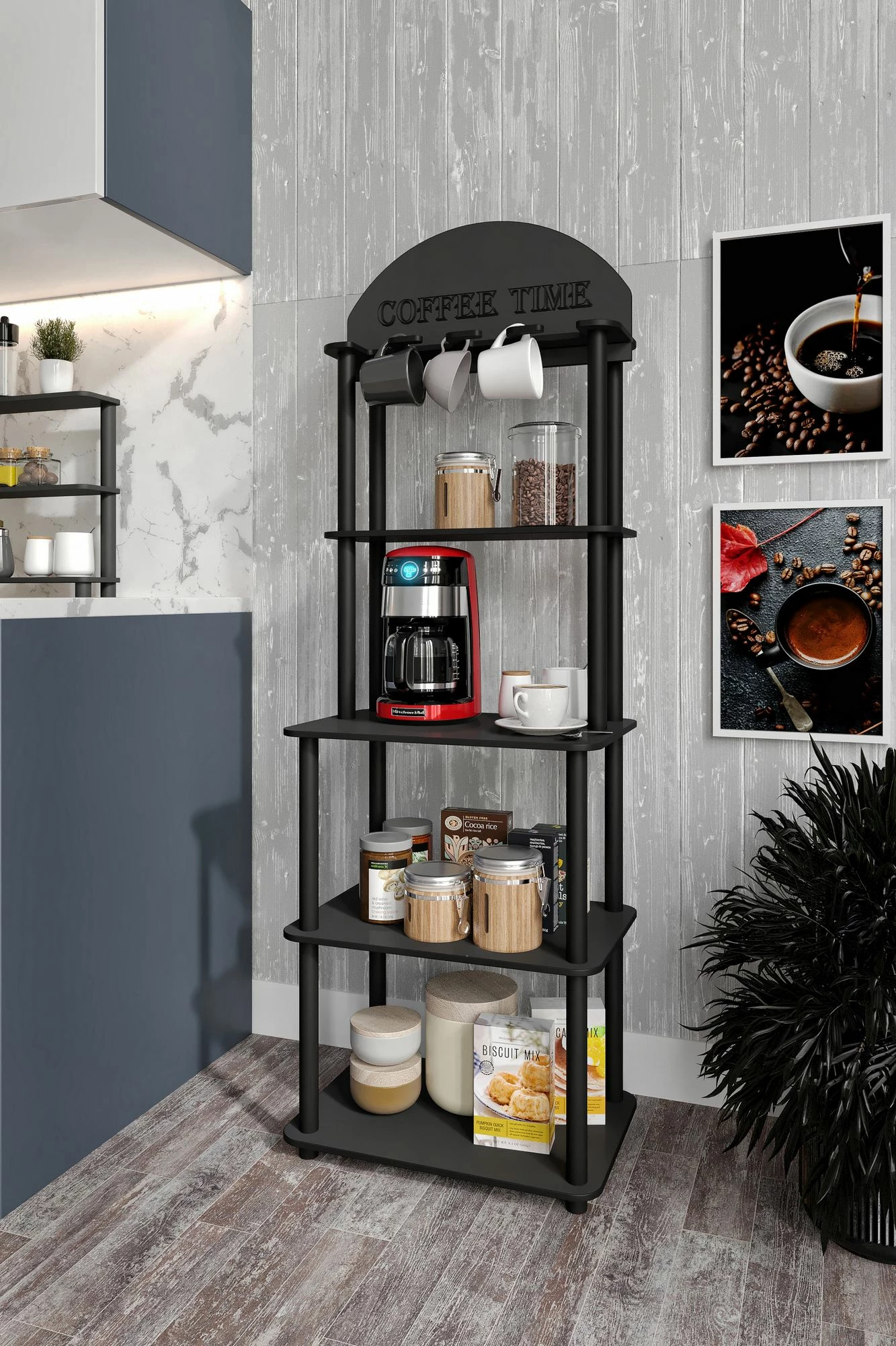 Stendë për kafe Skye Decor, Lungo, e zezë