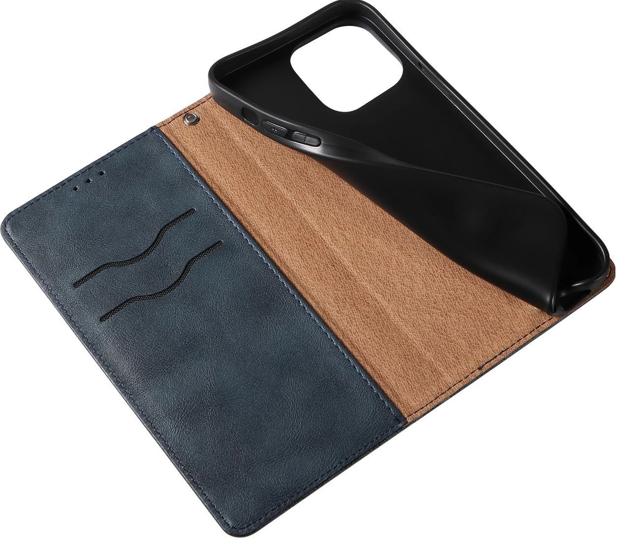 Mbështjellës Hurtel Magnet Strap Case për iPhone 12 Pro, me portofol dhe rrip dore, Blu