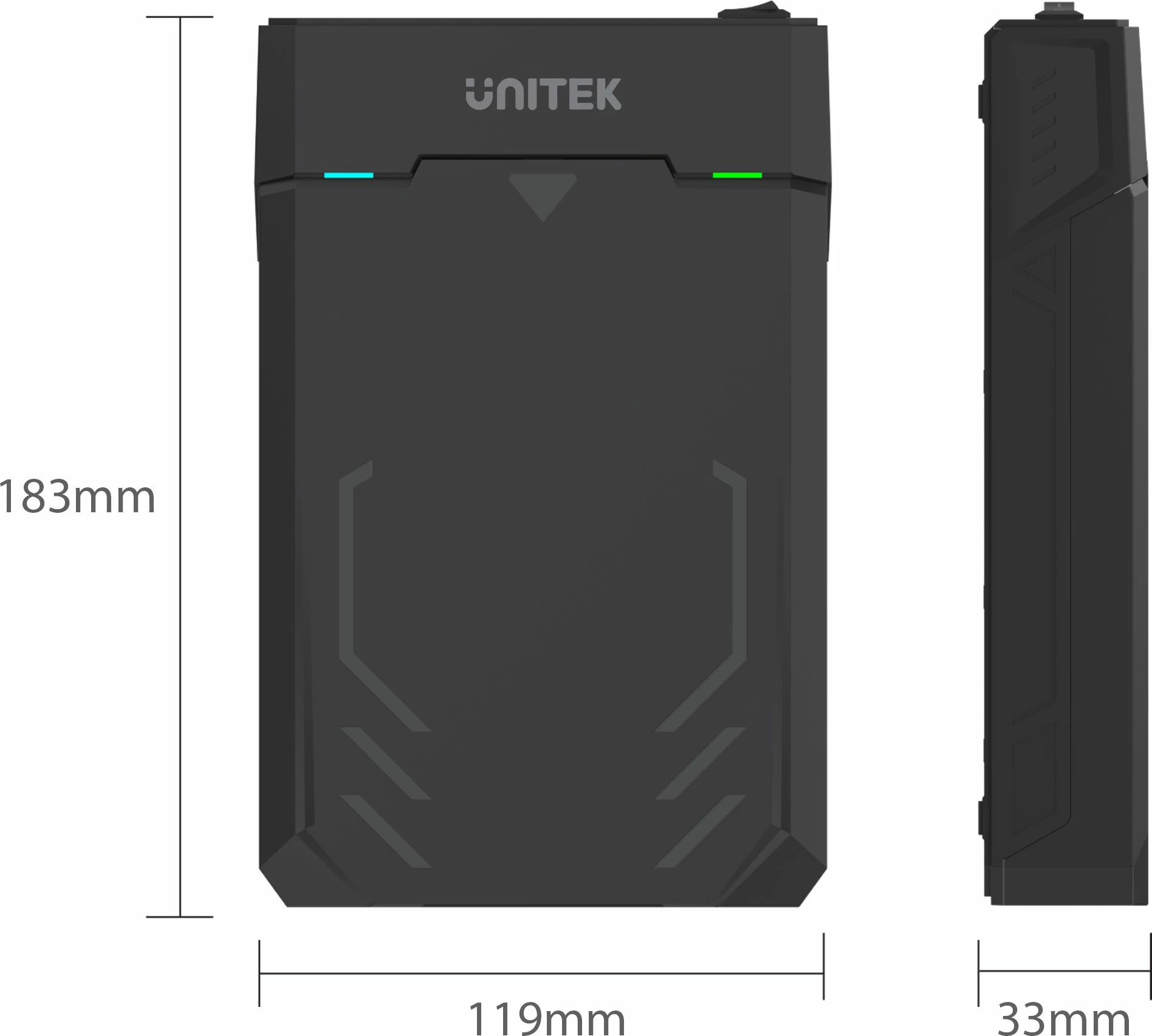 Kasë eksternale për HDD/SSD Unitek Y-3035, USB 3.2 Gen 1, SATA III, 2.5\"/3.5\", me adaptor, e zezë