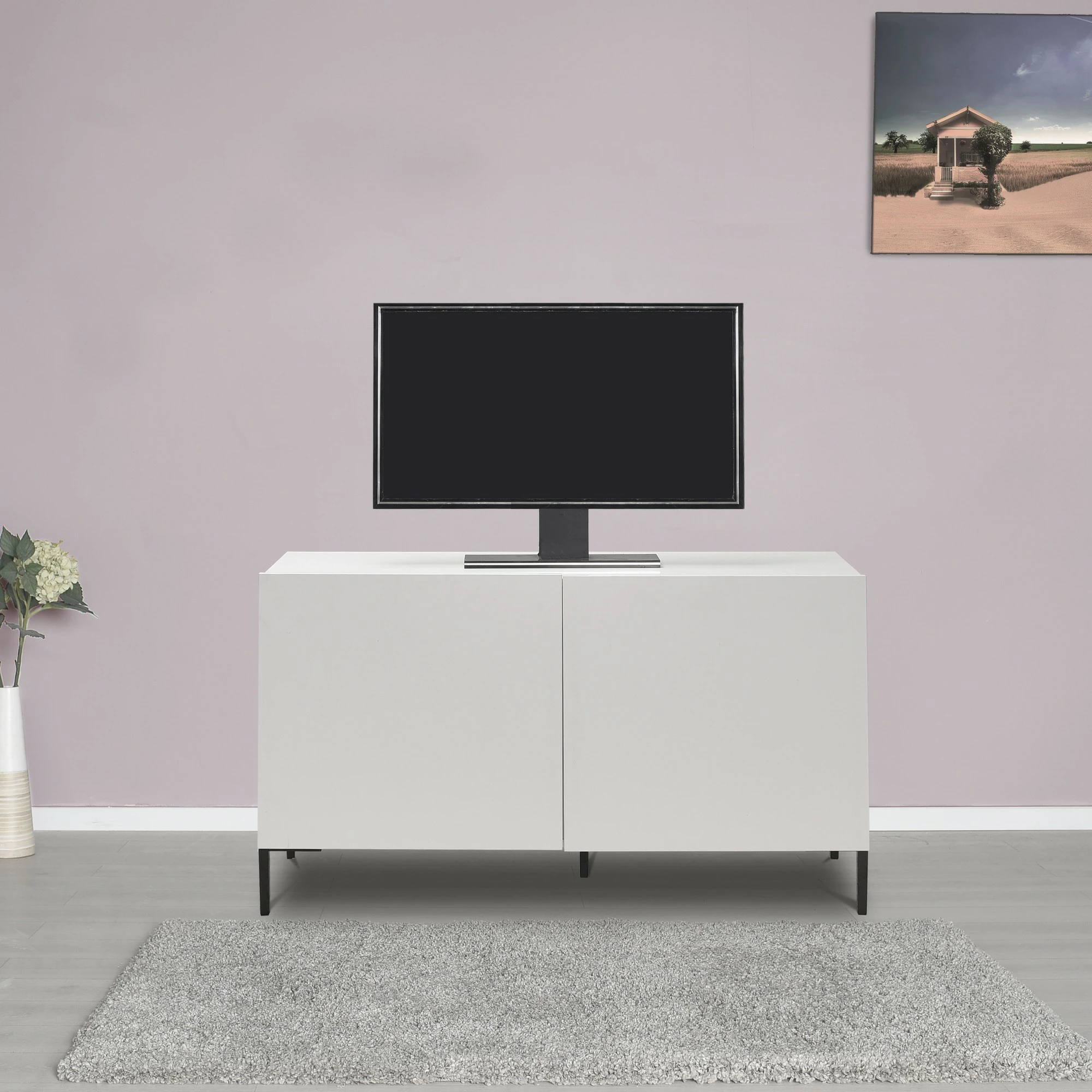 Komodë për TV Hanah Home, Tvc-722-Dd-1, ngjyrë diamant e bardhë