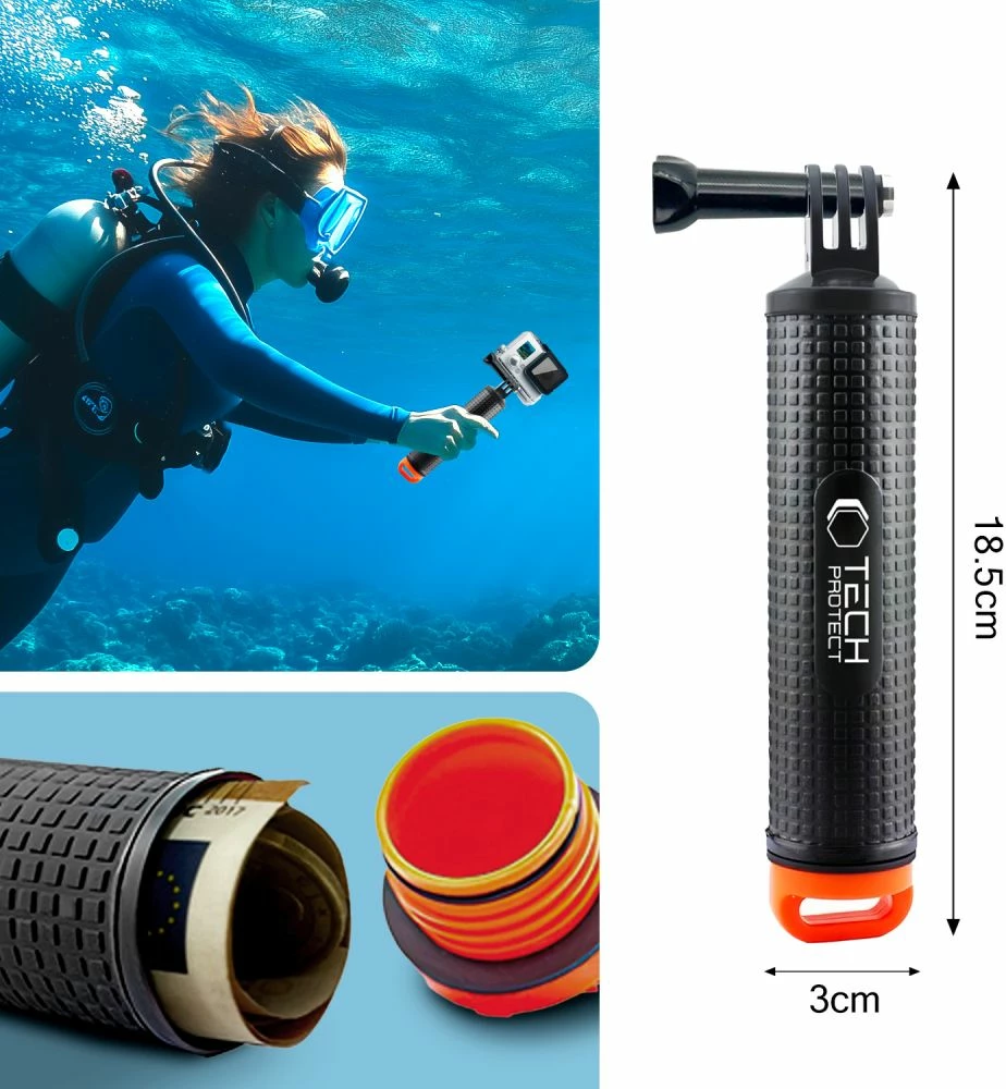 Dorezë lundruese Tech-Protect GA100 për GoPro/DJI, e zezë