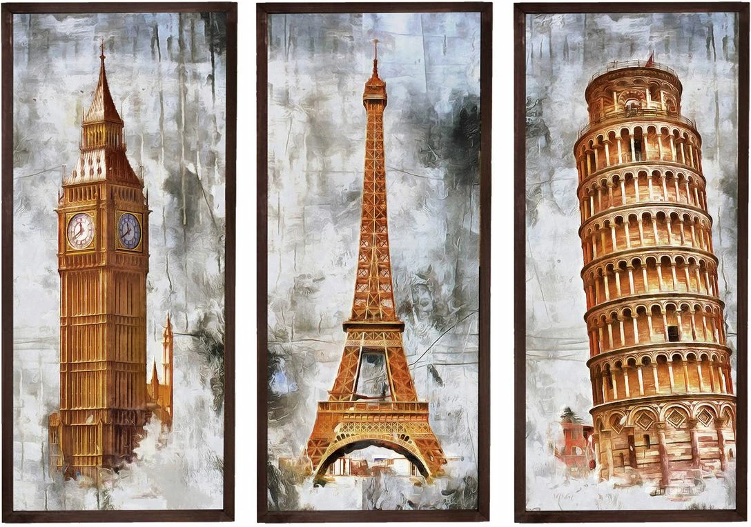 Pikturë dekorative me kornizë MDF (3 copë), Wallity, Artsmdfdkset5