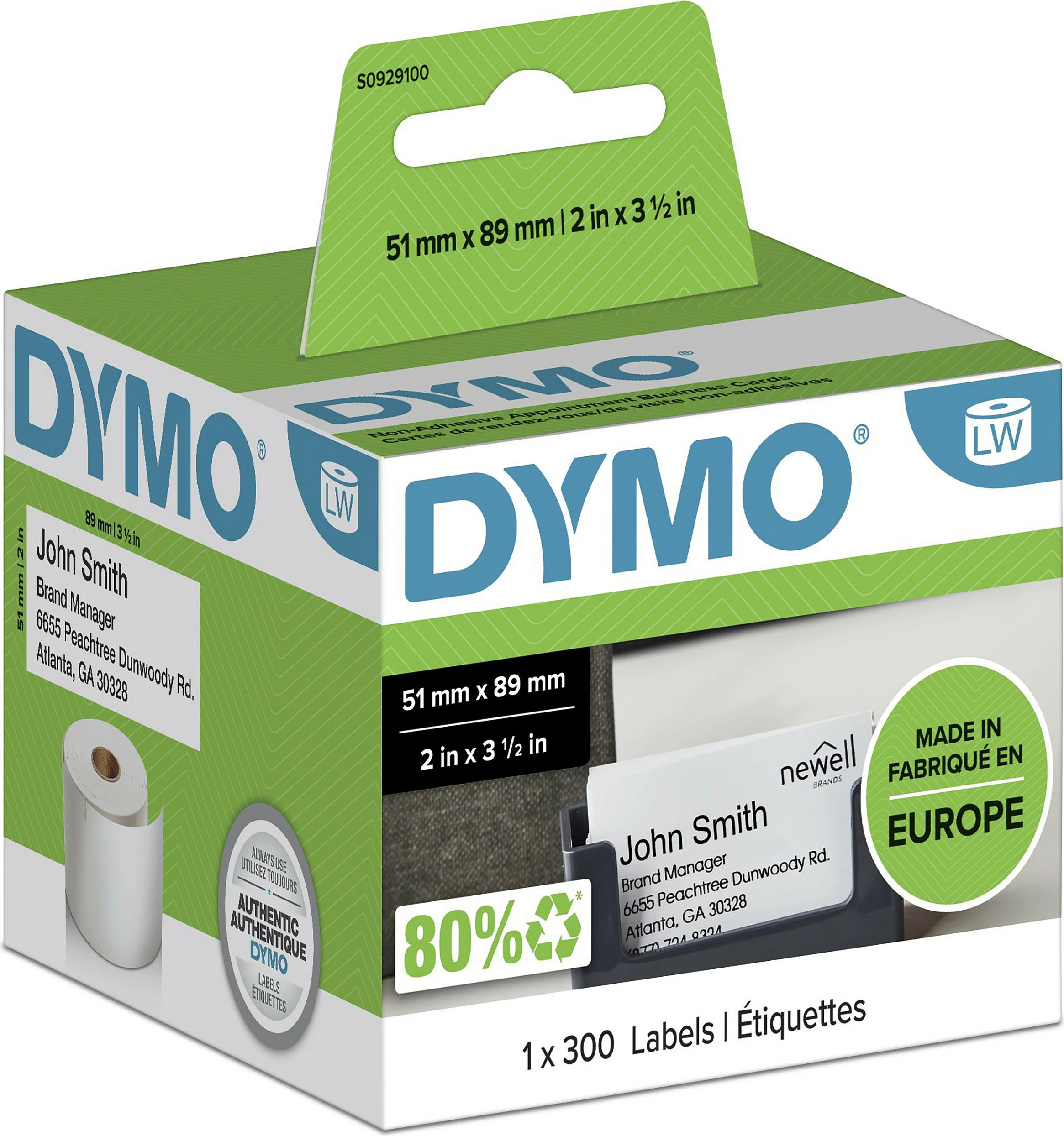 Etiketa për printer Dymo LabelWriter S0929100, 51x89mm, 300 copë, të bardha