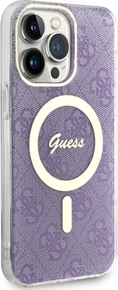 Mbështjellës Guess 4G MagSafe për iPhone 14 Pro Max 6.7", vjollcë