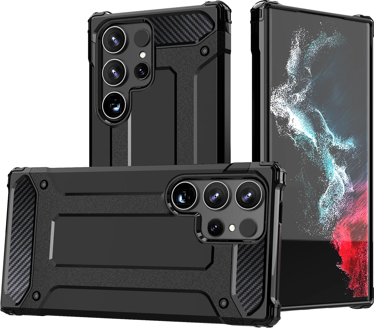 Mbështjellës Hybrid Armor Hurtel për Xiaomi Redmi Note 14 Pro 4G/5G, Poco X7, i zi