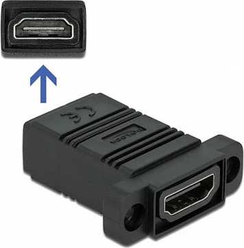 Adapter HDMI DeLOCK Easy 45, HDMI-A femër në HDMI-A femër, 4K 60Hz, i zi