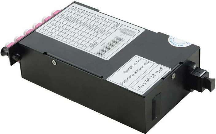 Modul fibra optike VALUE 21.99.1107, MPO (mashkull) në 12x LC (femër), i zi