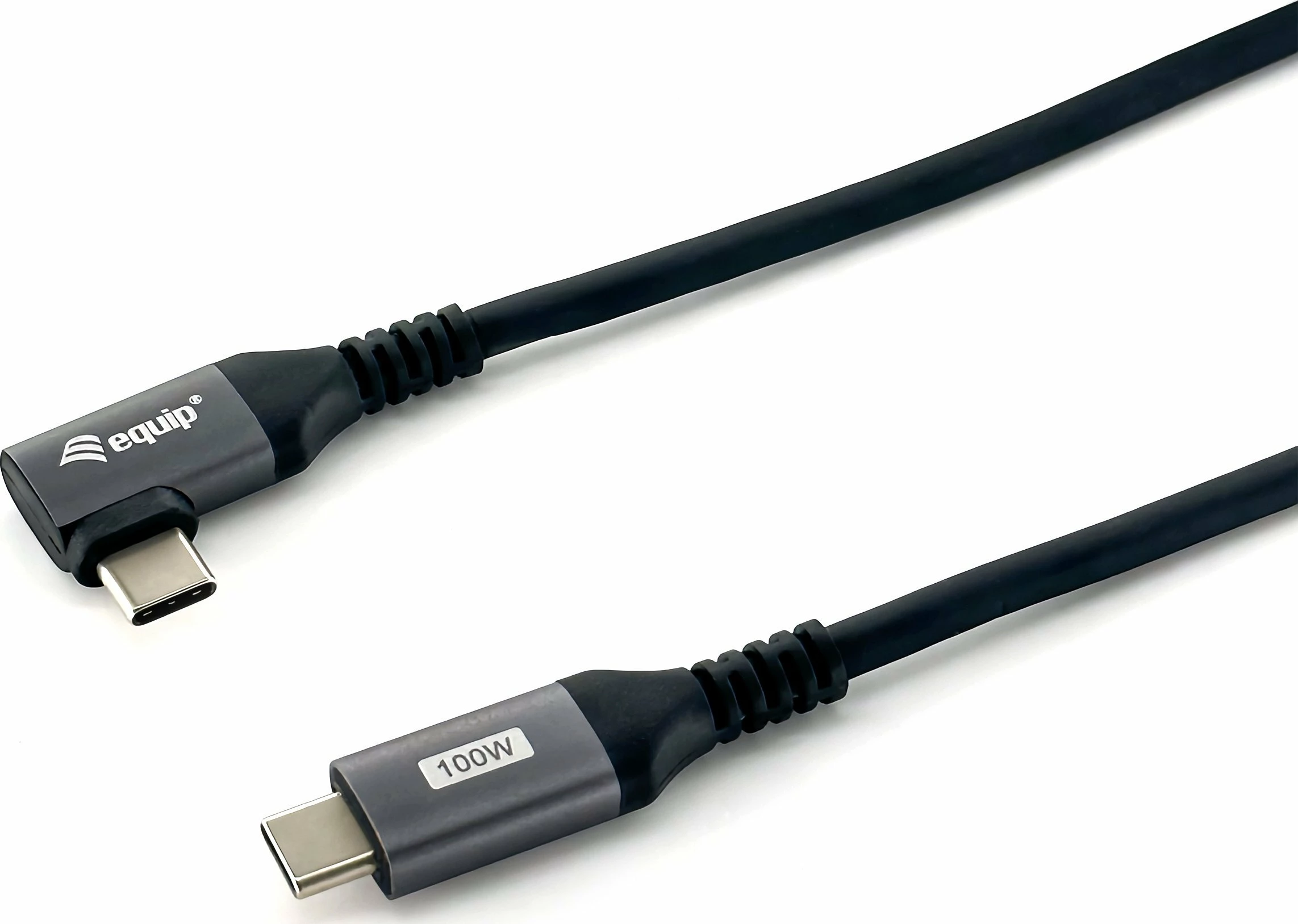 Kabllo USB-C - USB-C Equip 128892 2 m USB 2.0, prizë këndore, e zezë