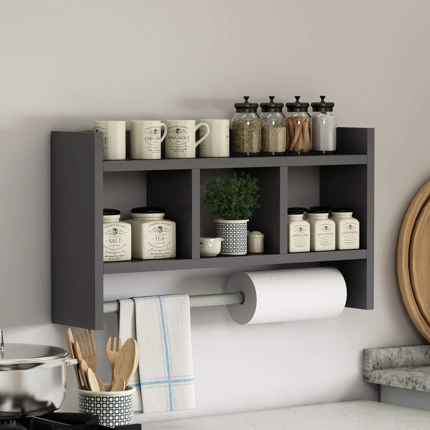 Raft muri Hanah Home Asya, ngjyrë antracit