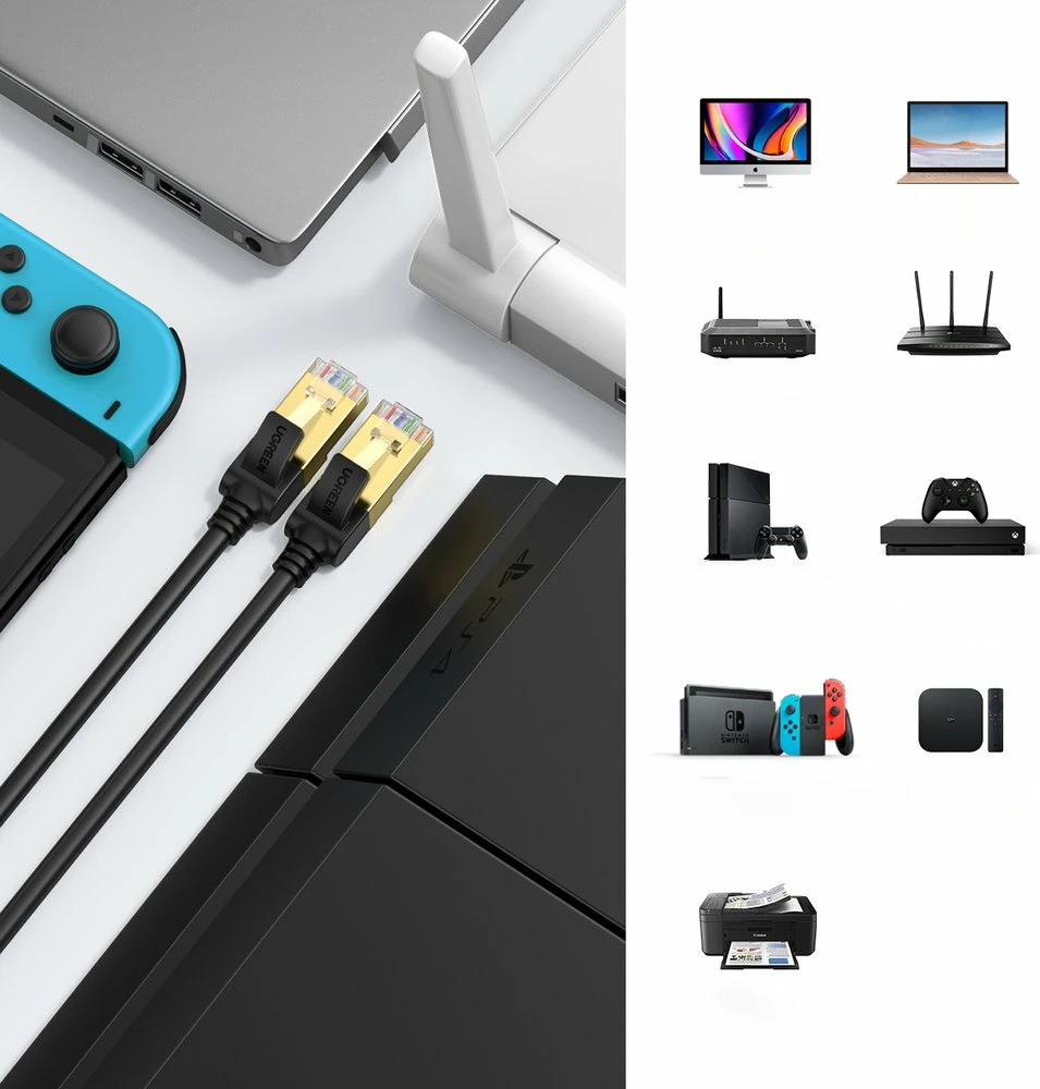 Kabllo rrjeti Ugreen NW107, Cat 7 F/FTP, RJ45, 5m, Zi