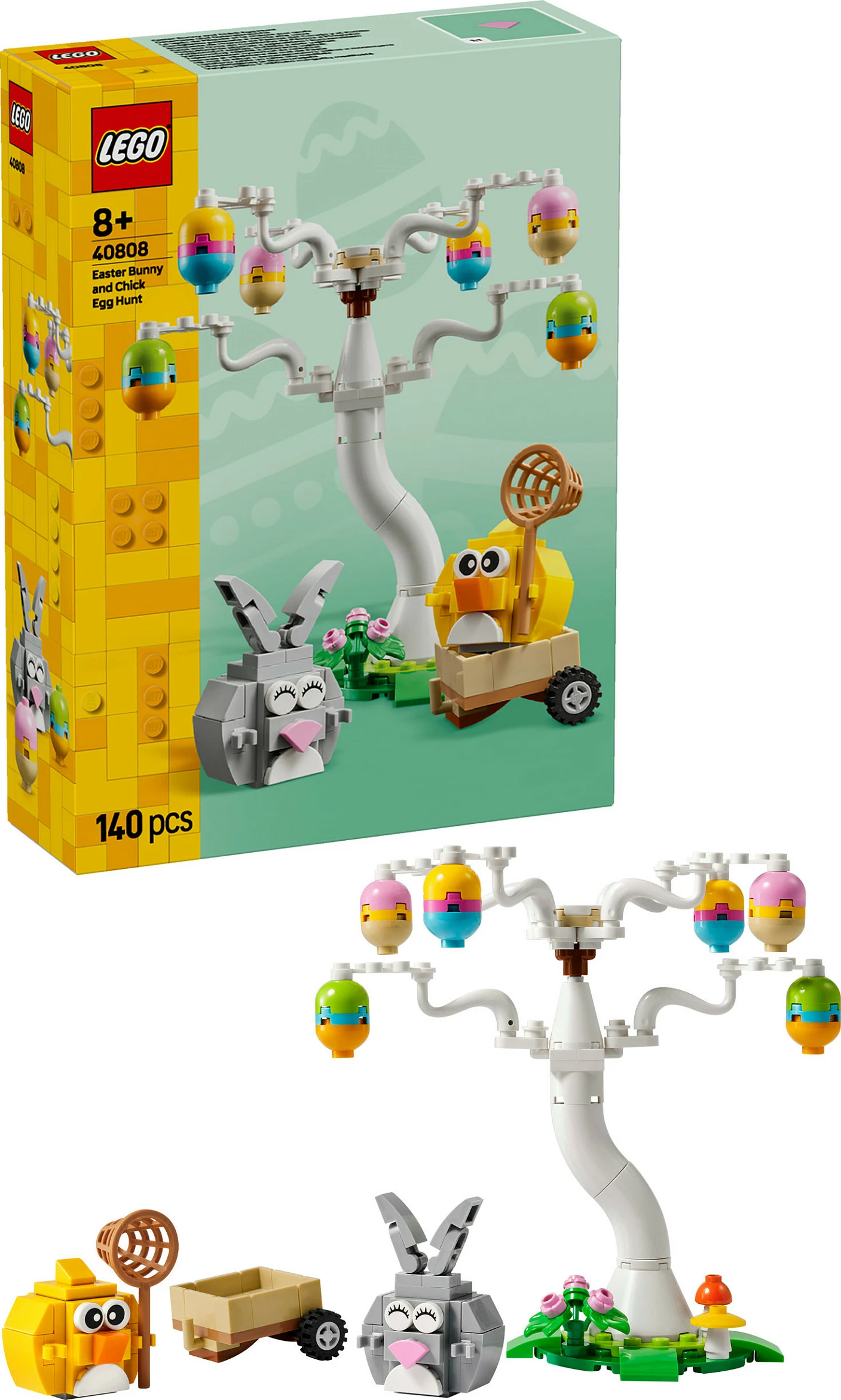 Set ndërtimi LEGO Iconic 40808 Easter Bunny and Chick Egg Hunt, 140 pjesë, 8+, multikolor