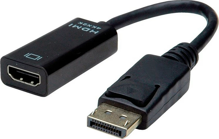 Kabllo adapter VALUE DisplayPort në HDMI 4K, 0.15 m, e zezë