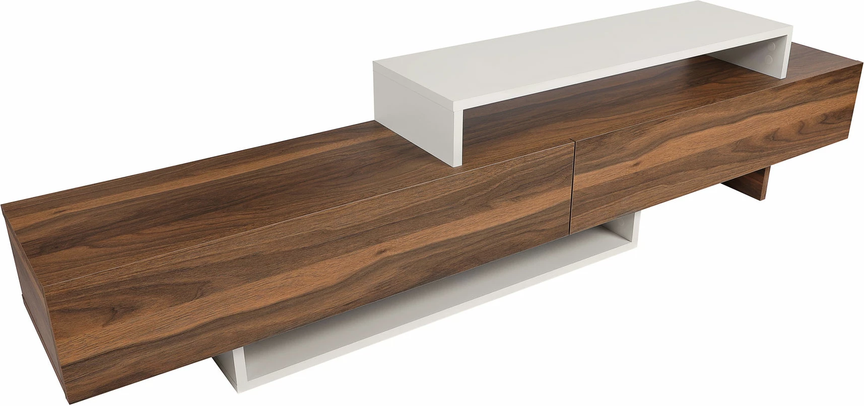Komodë TV Hanah Home, Nirvana, ngjyrë teak dhe e bardhë