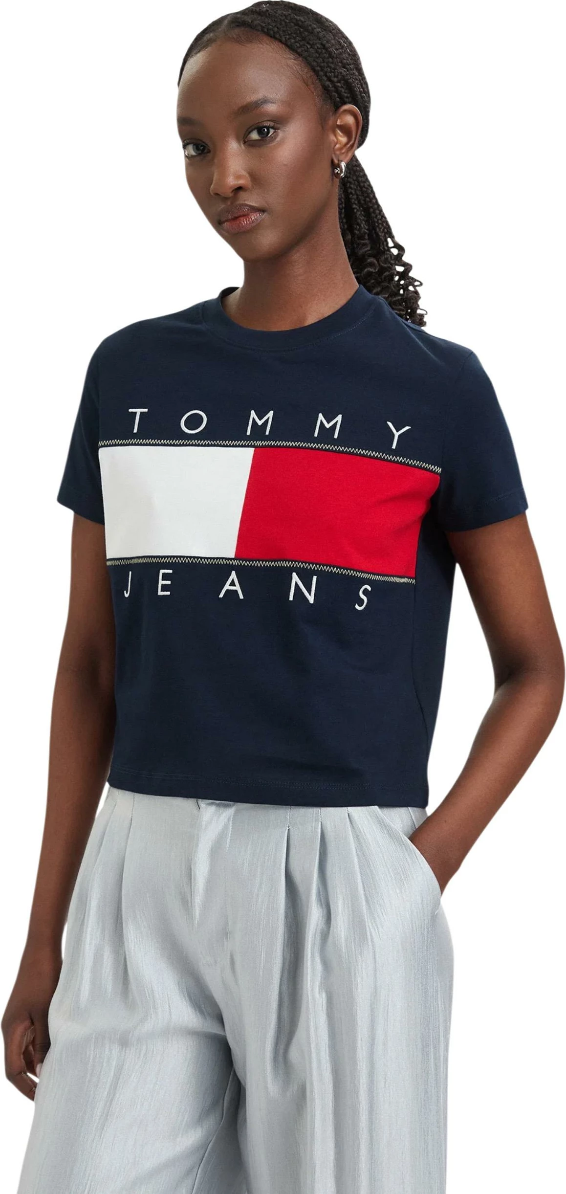 Maicë për femra Tommy Hilfiger Jeans DW0DW22818, e kaltër e errët [Madhësia: XS]