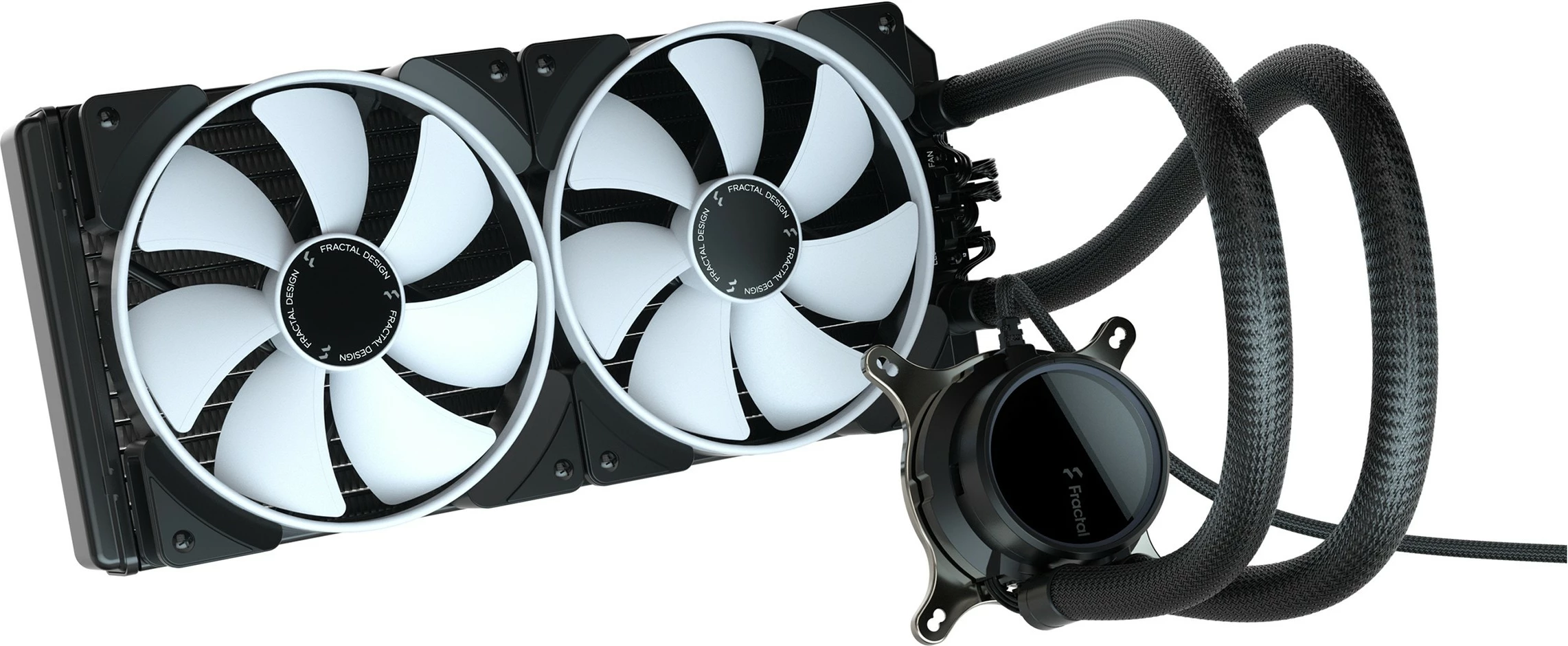 Ftohës me lëng Fractal Design Celsius+ S28 Prisma, ARGB, 2x ventilatorë, 280mm, zi/bardhë