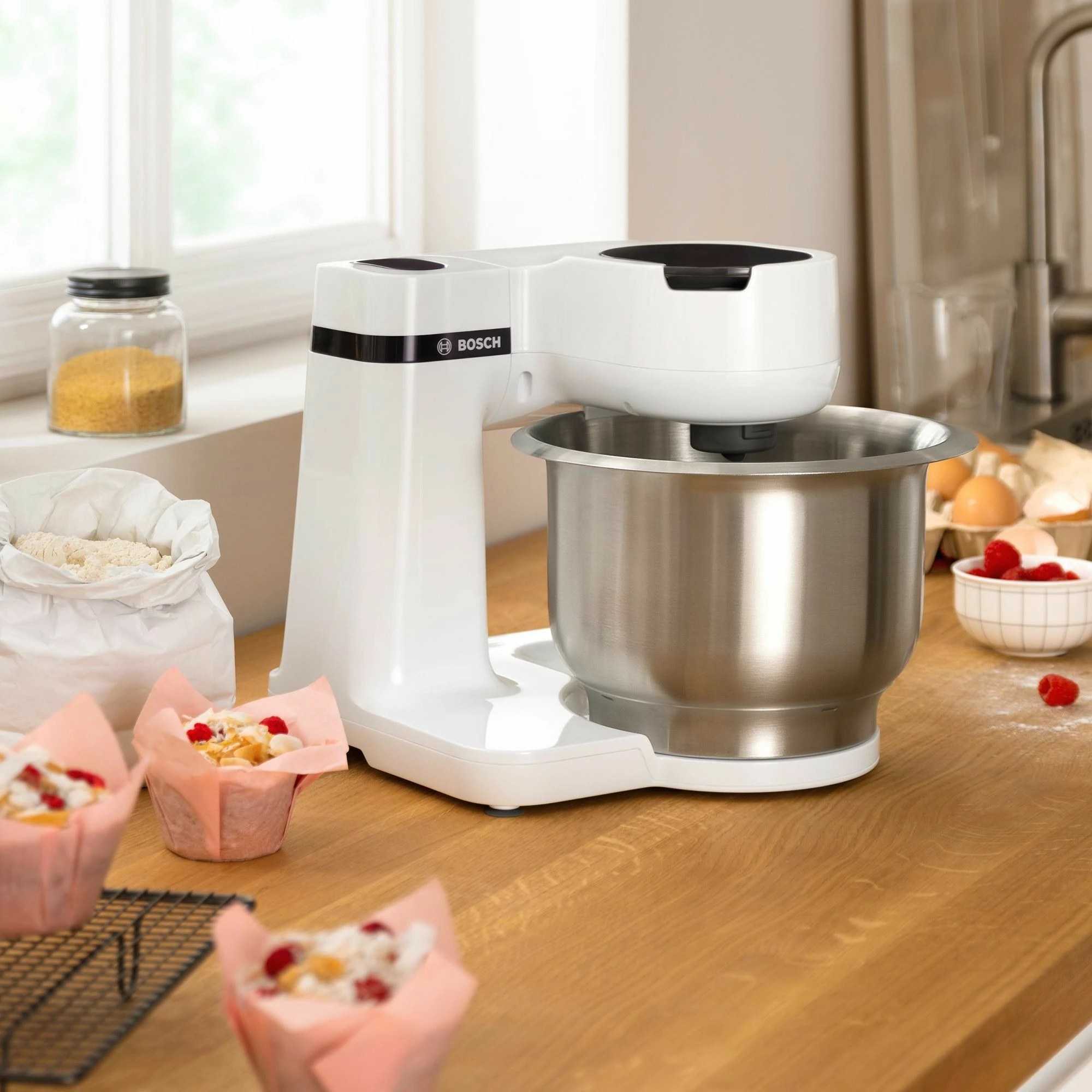 Mikser Bosch Serie 2 MUMS2EW00, 3.8 L, i bardhë