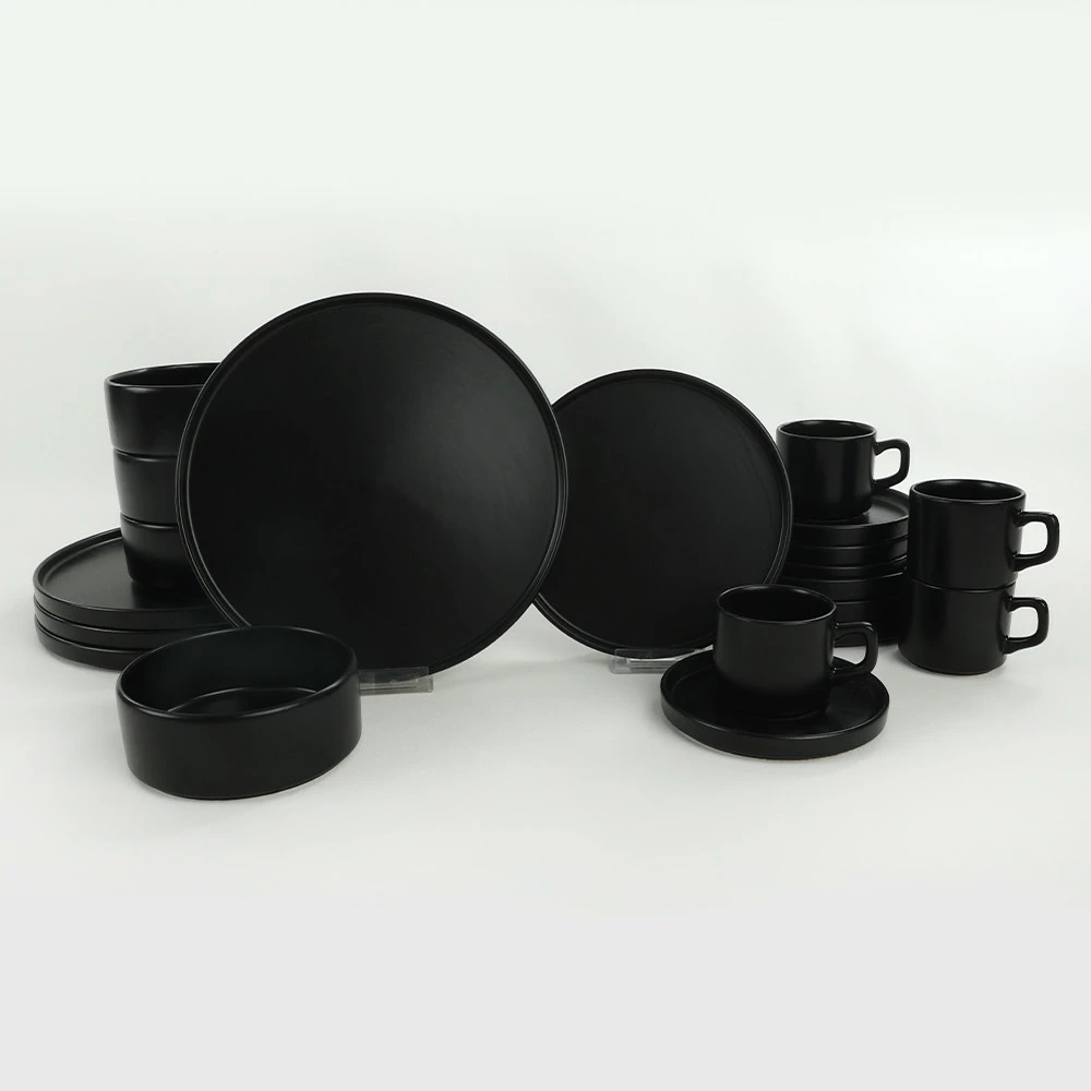 Set enësh darke qeramike, 20 copë, ngjyrë e zezë mat, Hermia Concept, TY038120F956A000000MAP2400