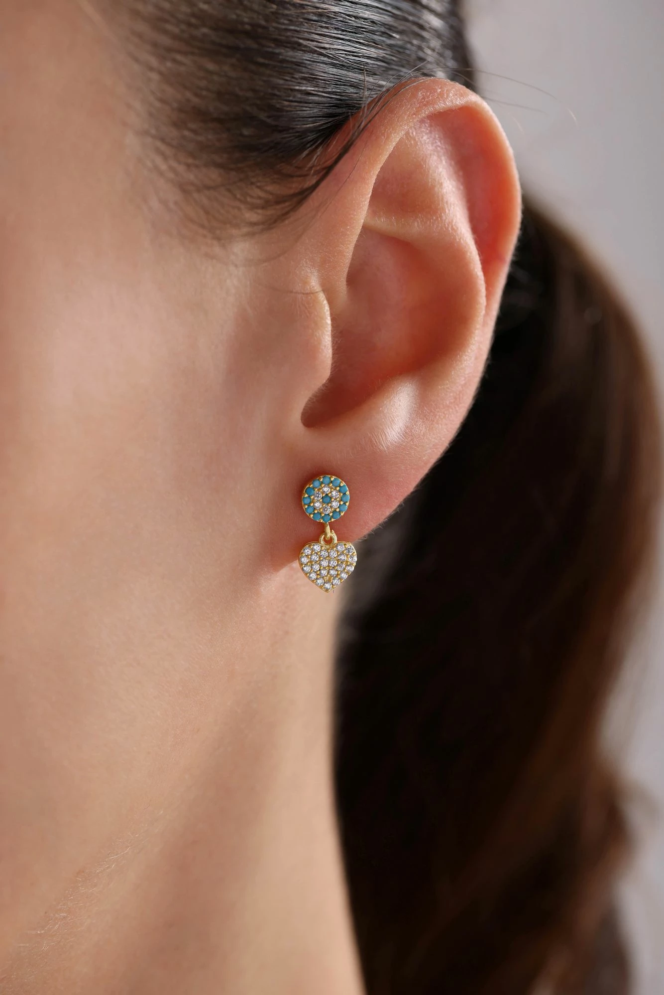 Vathë argjendi Jumeon, ngjyrë ari dhe turquoise, NRZ999977