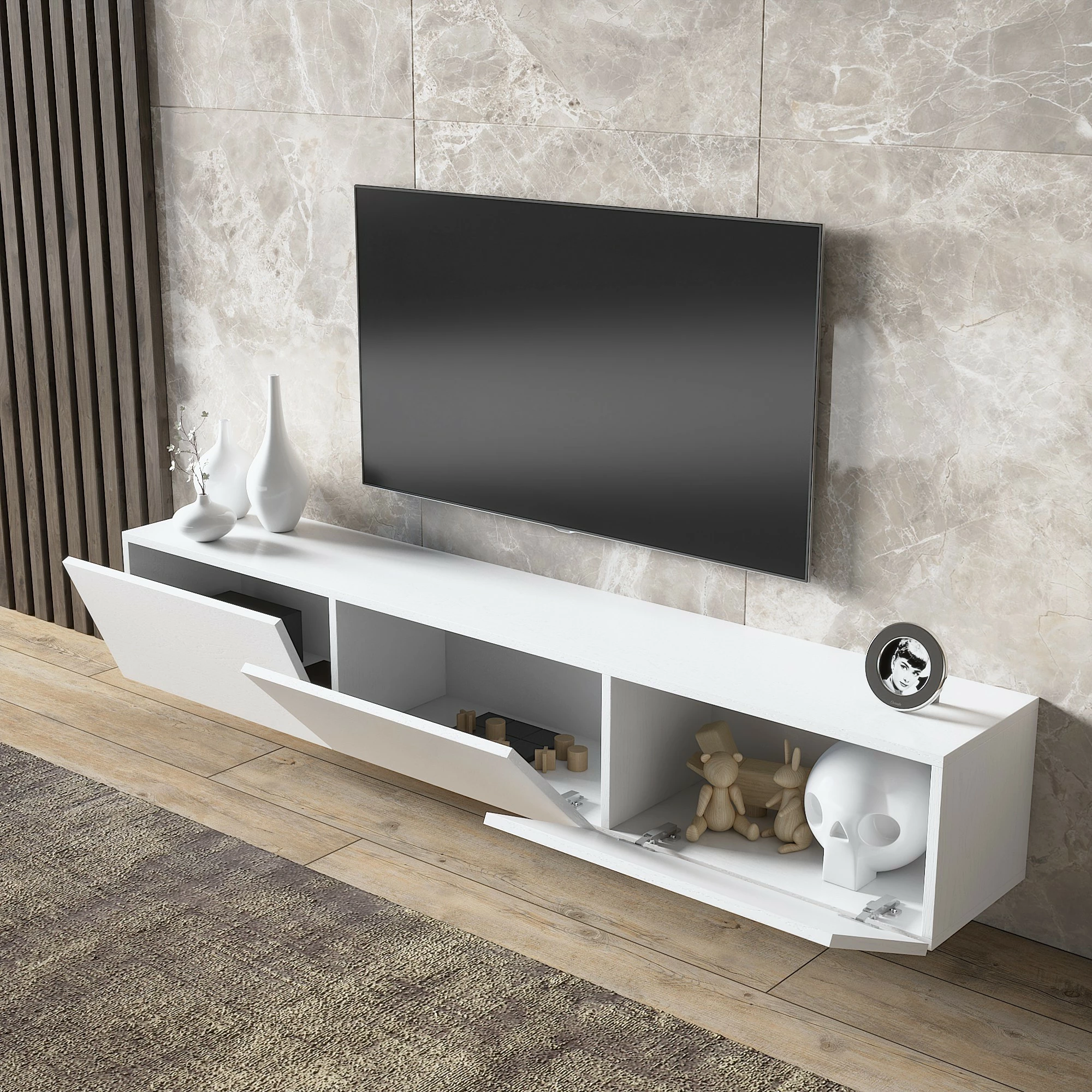 Komodë për TV Hanah Home, FRN-12014, e bardhë