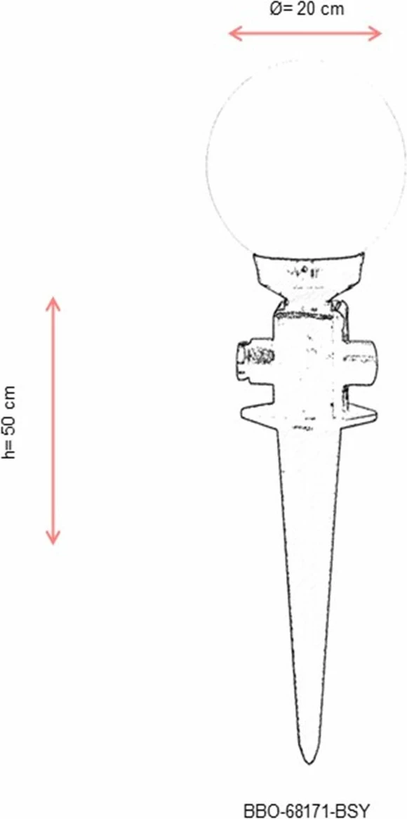 Llambë muri për jashtë, Opviq, BBO-68171-BSY, e zezë dhe e bardhë