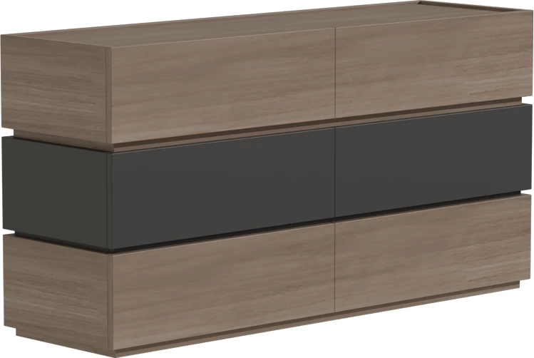 Komodë me sirtarë, ngjyrë anthracite-sonoma, 120x40x72cm