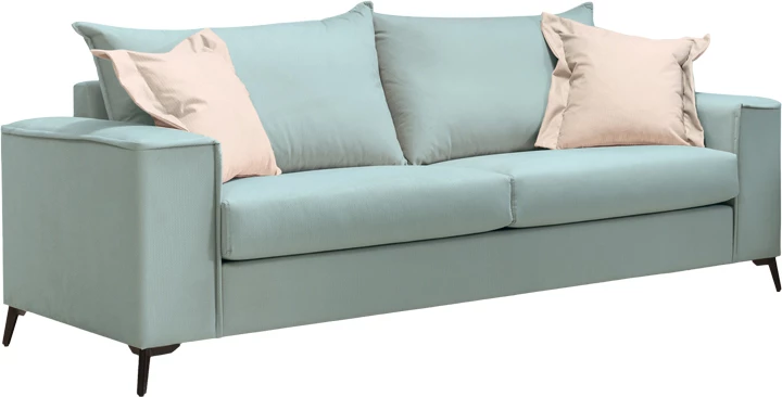 Set divanësh Verona 2 copë, pëlhurë mente me jastëkë krem