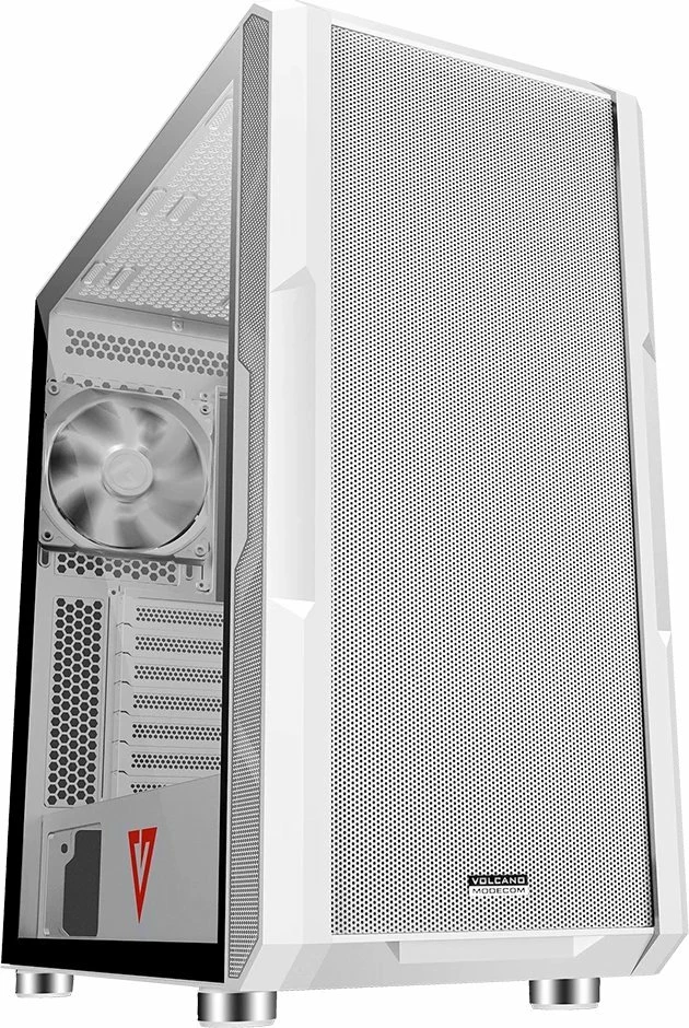 Kasë Modecom Volcano Amirani AT-AMIRANI-PD-20-000000-0002 Midi Tower ATX, Micro-ATX, Mini-ITX, 4x120mm fan, USB 3.0, USB-C, pa PSU, e bardhë