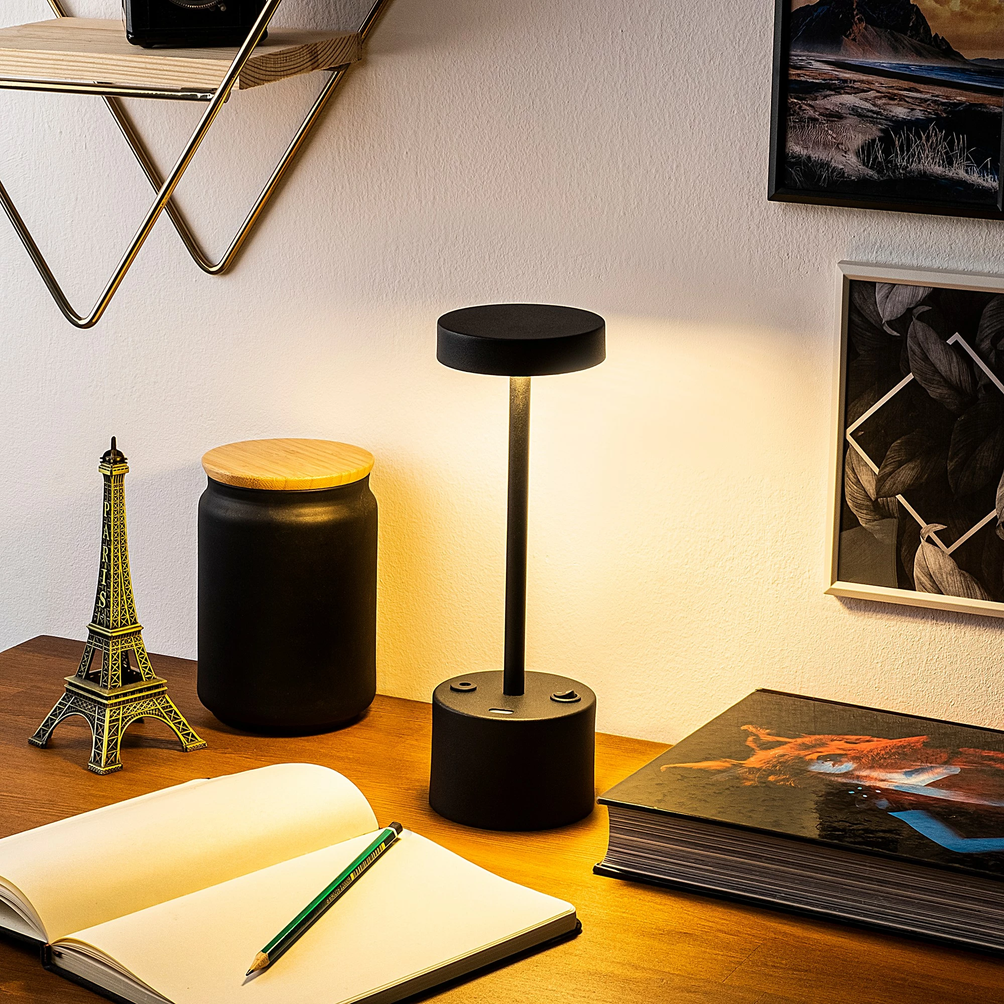 Llambë tavoline Opviq, Keyf - 13390, ngjyrë e zezë