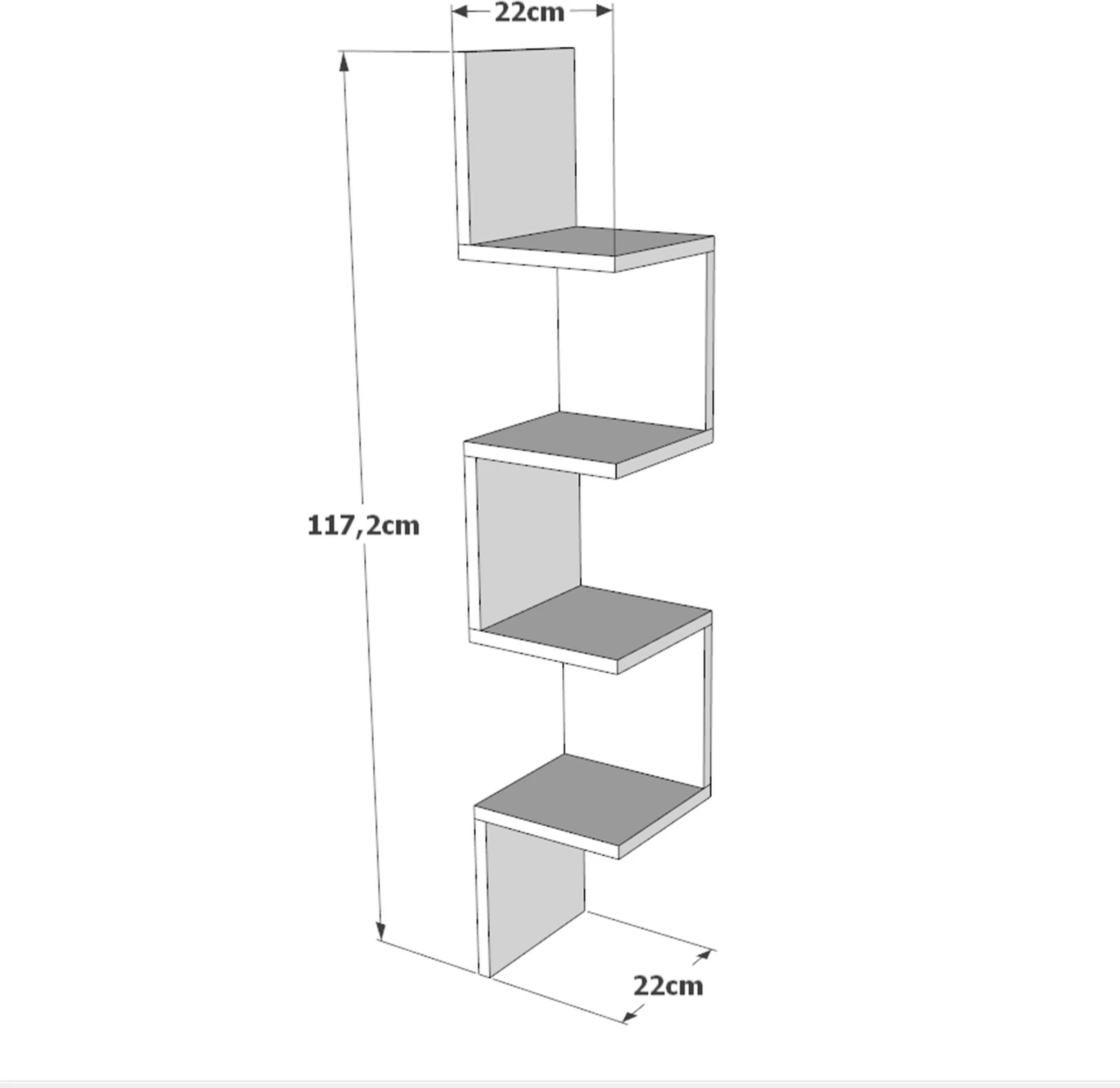 Raft muri Skye Decor, i bardhë, Wl9-W