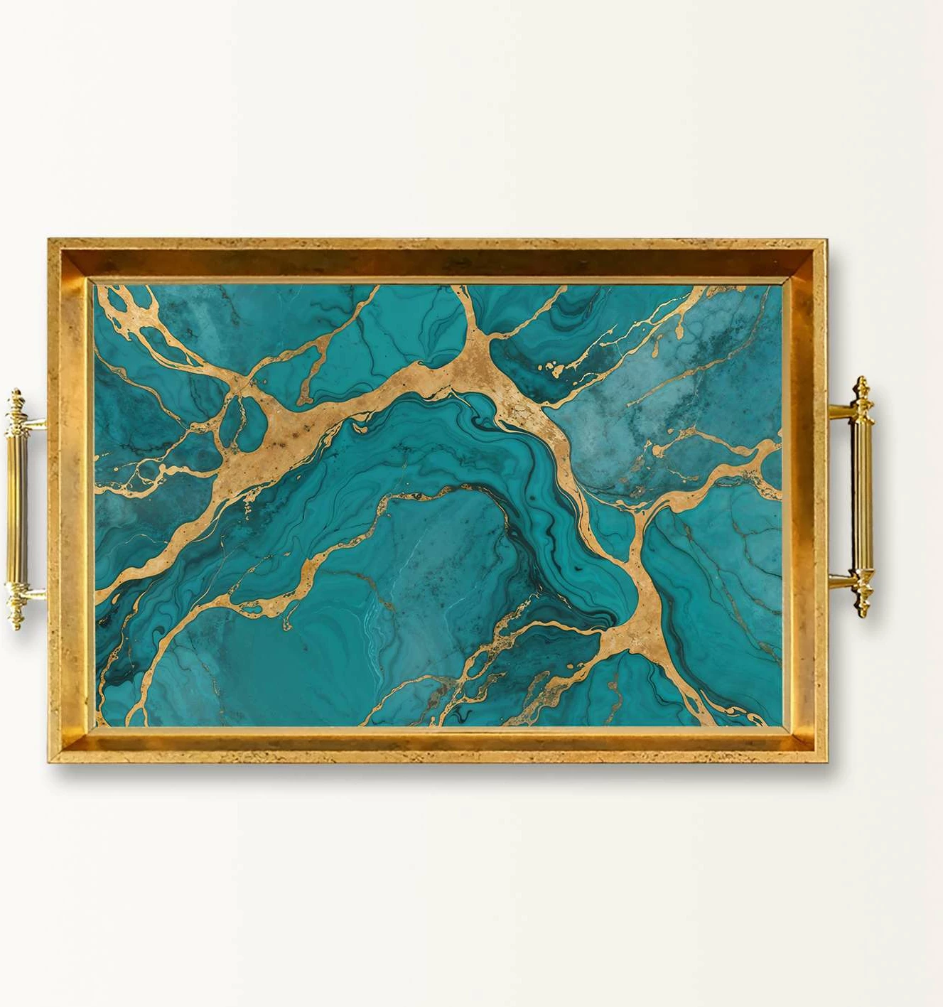 Tabaka dekorative prej qelqi, shumëngjyrëshe, Aberto Design, TPEA10011, 50x29x3.5cm
