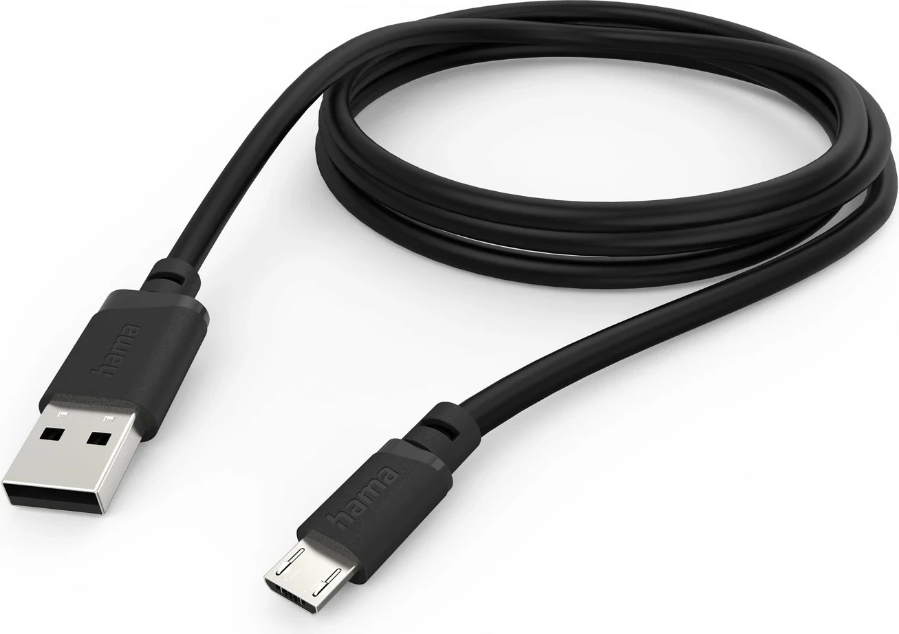 Kabllo karikimi Hama USB-A në micro USB, USB 2.0, 2 m, e zezë