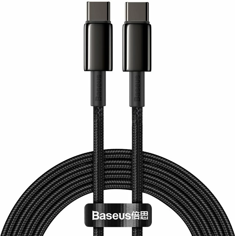 Kabllo Baseus CATWJ-A01 USB-C në USB-C, 2m, 100W, e zezë