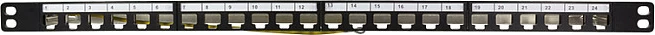 Patch panel Keystone LogiLink, 24 Porta, 0.5U, i ekranizum, i zi