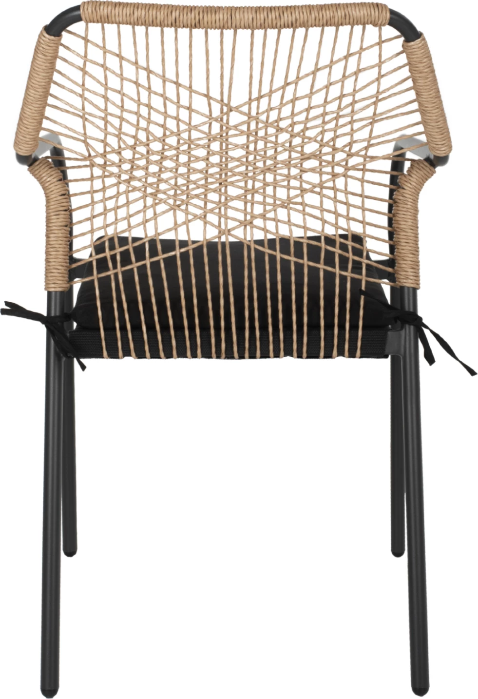 Karrige alumini për jashtë, FH5865.11, kornizë gri e errët dhe shportë bexh, jastëk i zi