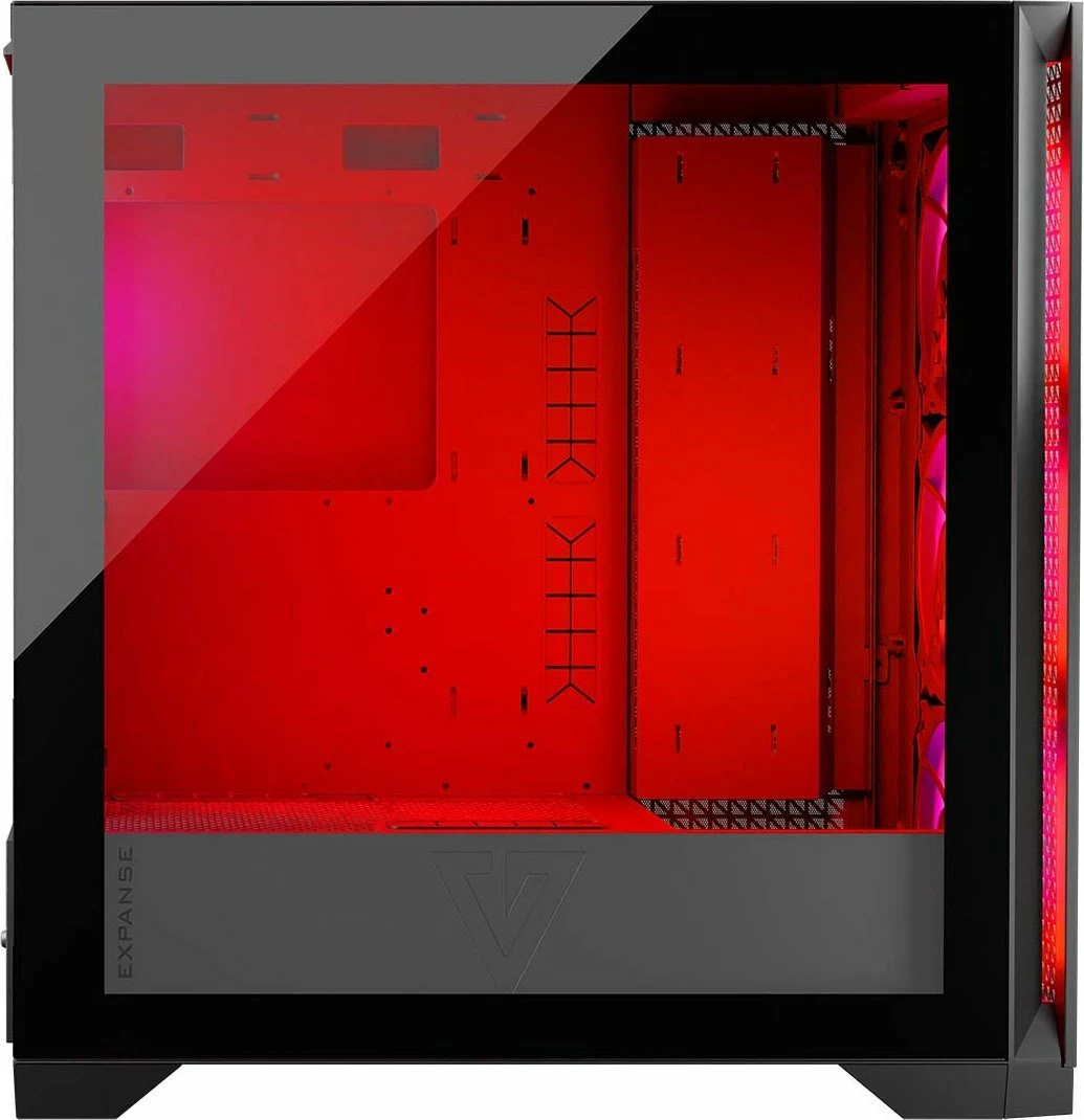 Kasë Modecom Volcano Expanse T Apex ARGB (AT-EXPANSE-TG-10-000000-0002), Midi Tower ATX/µATX/ITX, 4x140mm ARGB fan, USB-C, e zezë