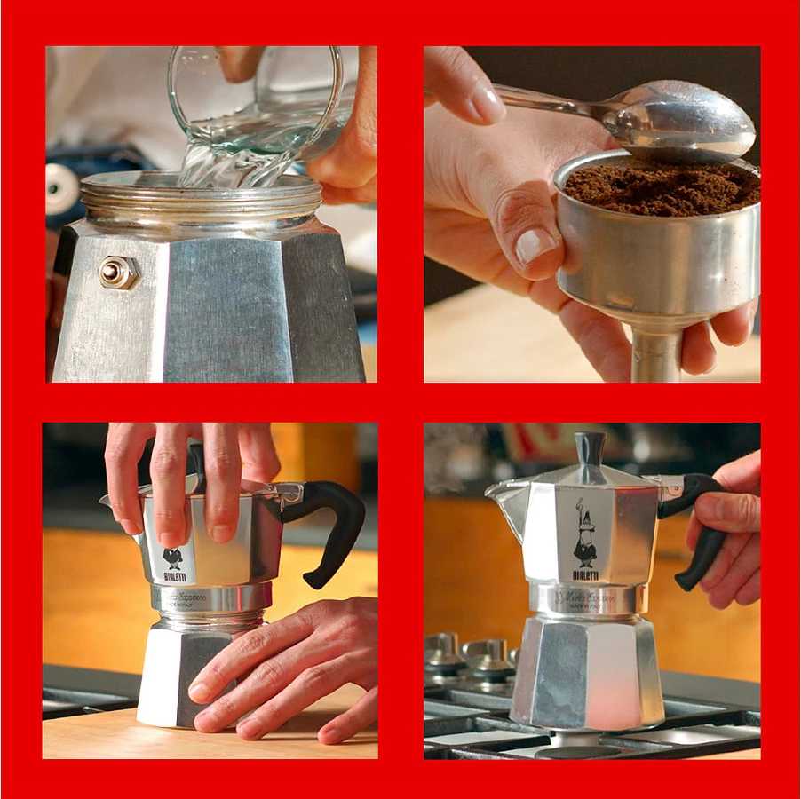 Moka Express Bialetti, 0.06 L, alumini, e zezë