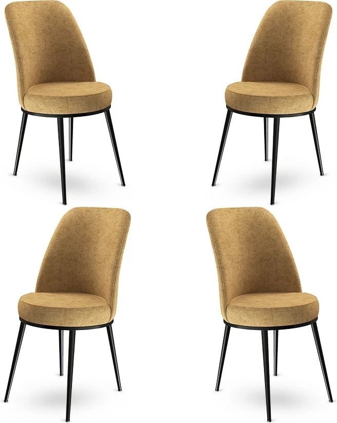 Set karrigesh (4 copë) Hanah Home, Dexa, kapuçino, e zezë