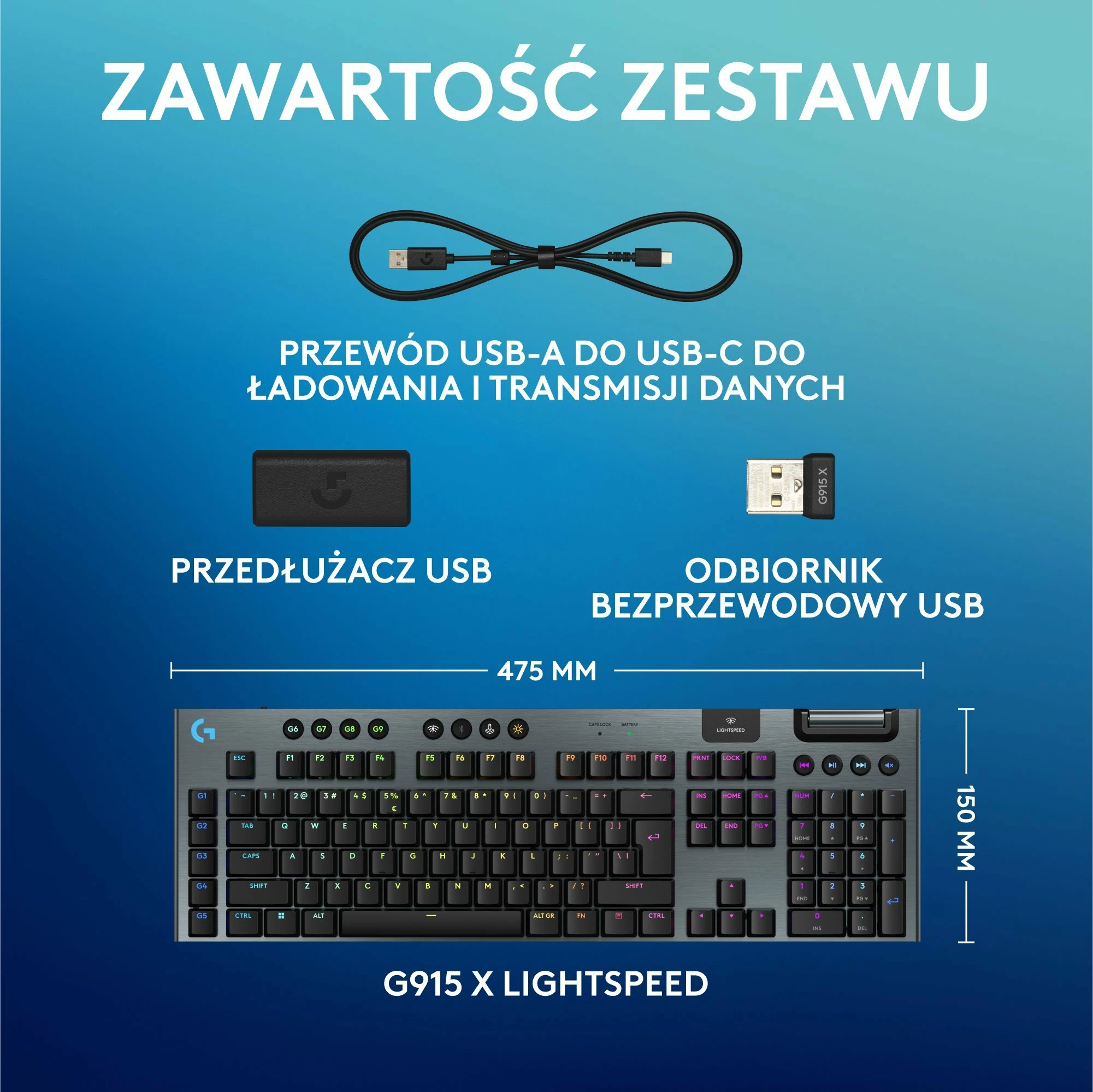 Tastierë gaming Logitech G915 X Lightspeed GL Tactile (920-012676) 100% US INTL RGB, e zezë