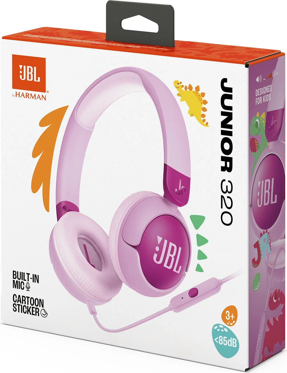 Kufje JBL JR 320 për fëmijë, on-ear, 85 dB, me kabllo 3.5 mm 1.2 m, vjollcë