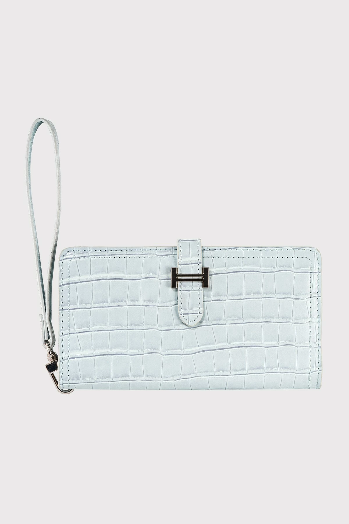Portofol për gra, ngjyrë baby blue, Zoozie Bags, Astana - Croco