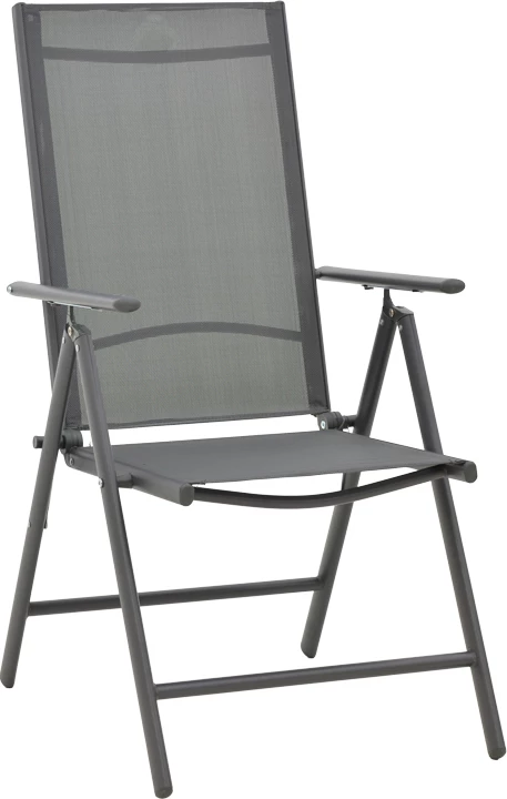 Karrige për kopsht Candor metalike dhe tekstilene gri 65x56x106cm