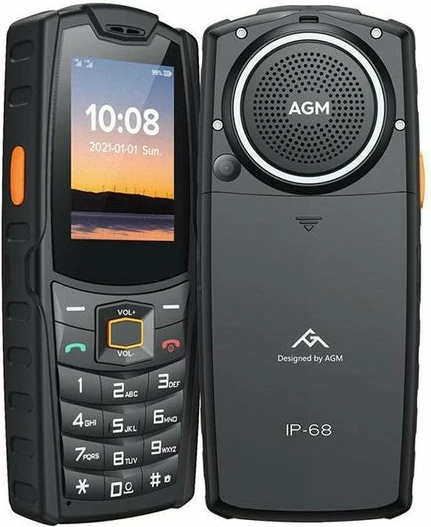 Celular AGM M6, Bar, Dual SIM, 6.1 cm (2.4"), 0.3 MP, 2500 mAh, Ngjyrë e zezë