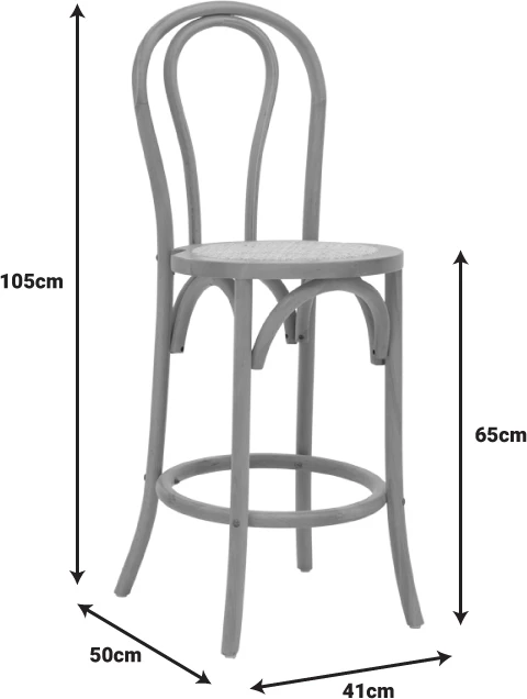 Karrige për bar Thonet dru ahu natyral 41x50x105cm