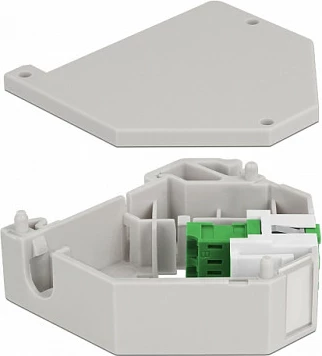 Adapter DIN rail DeLOCK Keystone LC Duplex femër-femër, plastik, jeshil/gri/bardhë