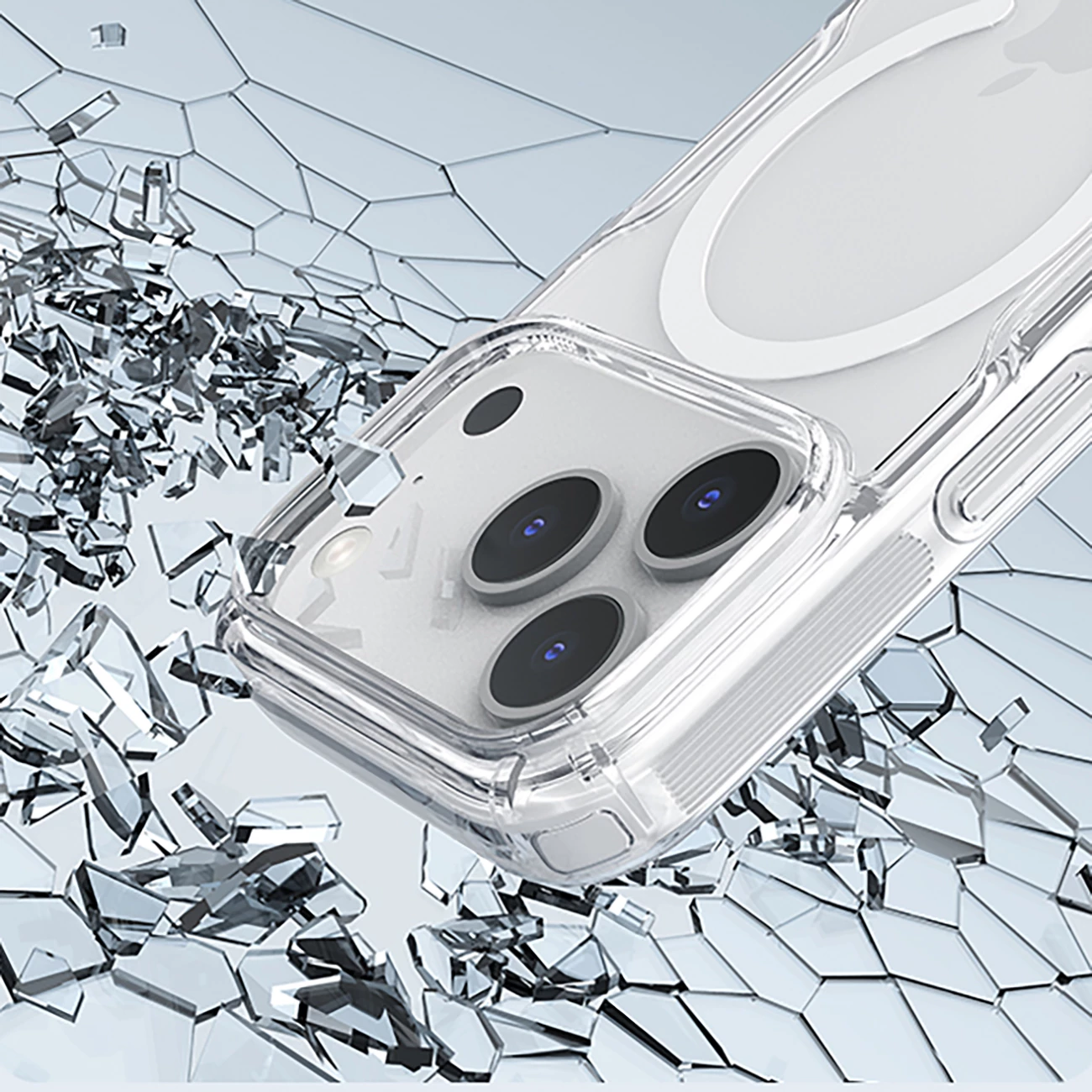 Mbështjellës Nillkin Nature TPU Pro MagSafe për iPhone 17 Pro, TPU+PC, qoshe me airbag, gjysmë-transparent, i bardhë