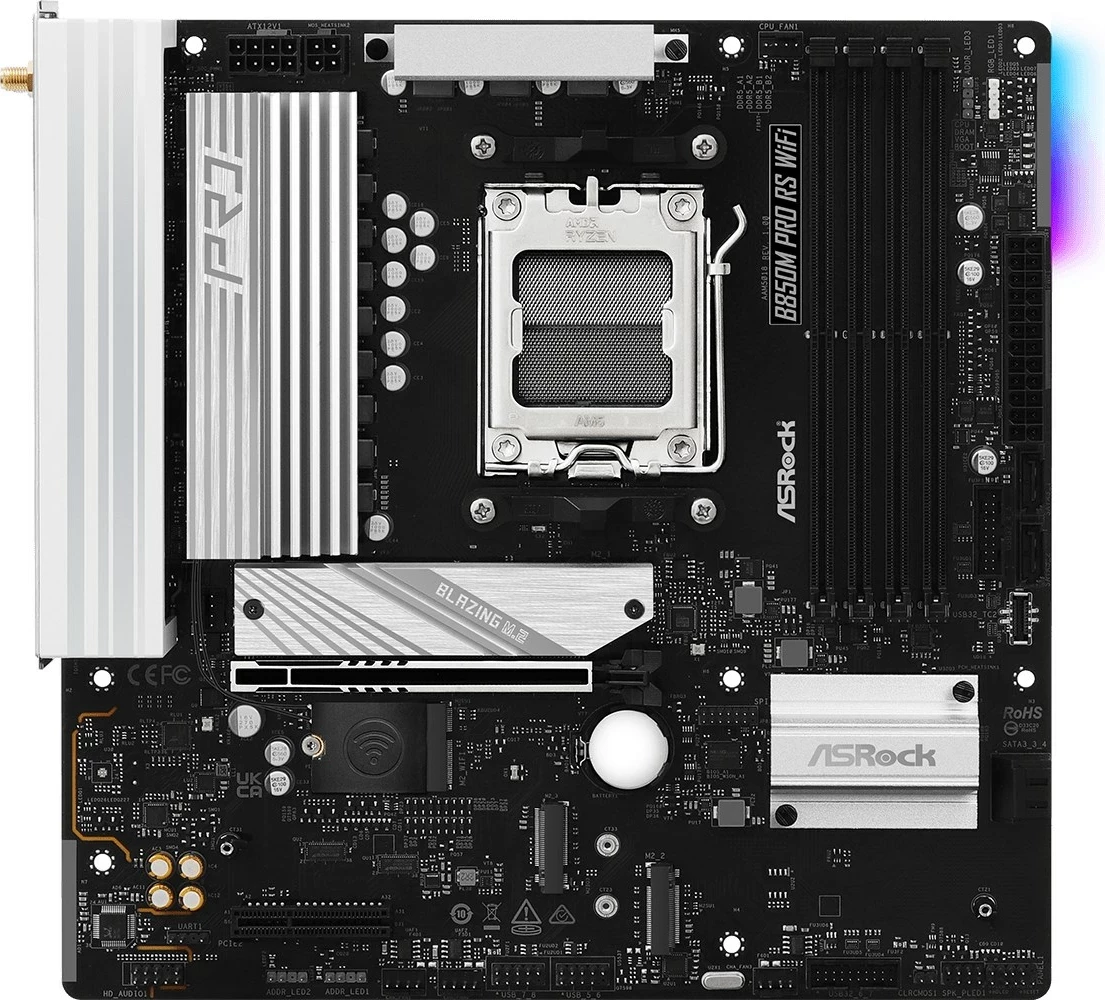 Pllakë amë Asrock B850M Pro RS WiFi, Socket AM5, micro ATX, E zezë
