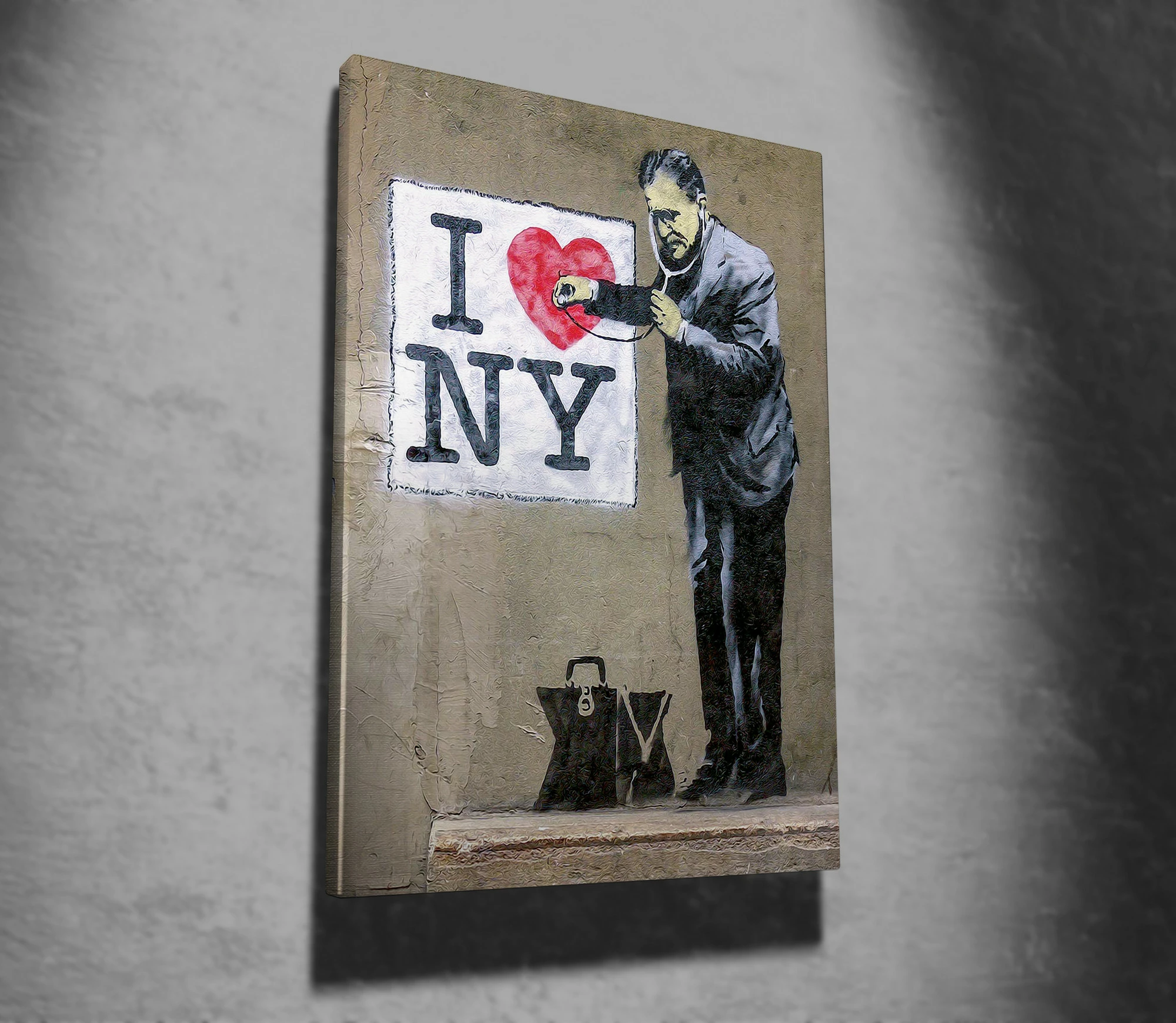 Pikturë dekorative në kanavacë, Banksy, kornizë druri, shumëngjyrëshe, WY42, 50x70cm