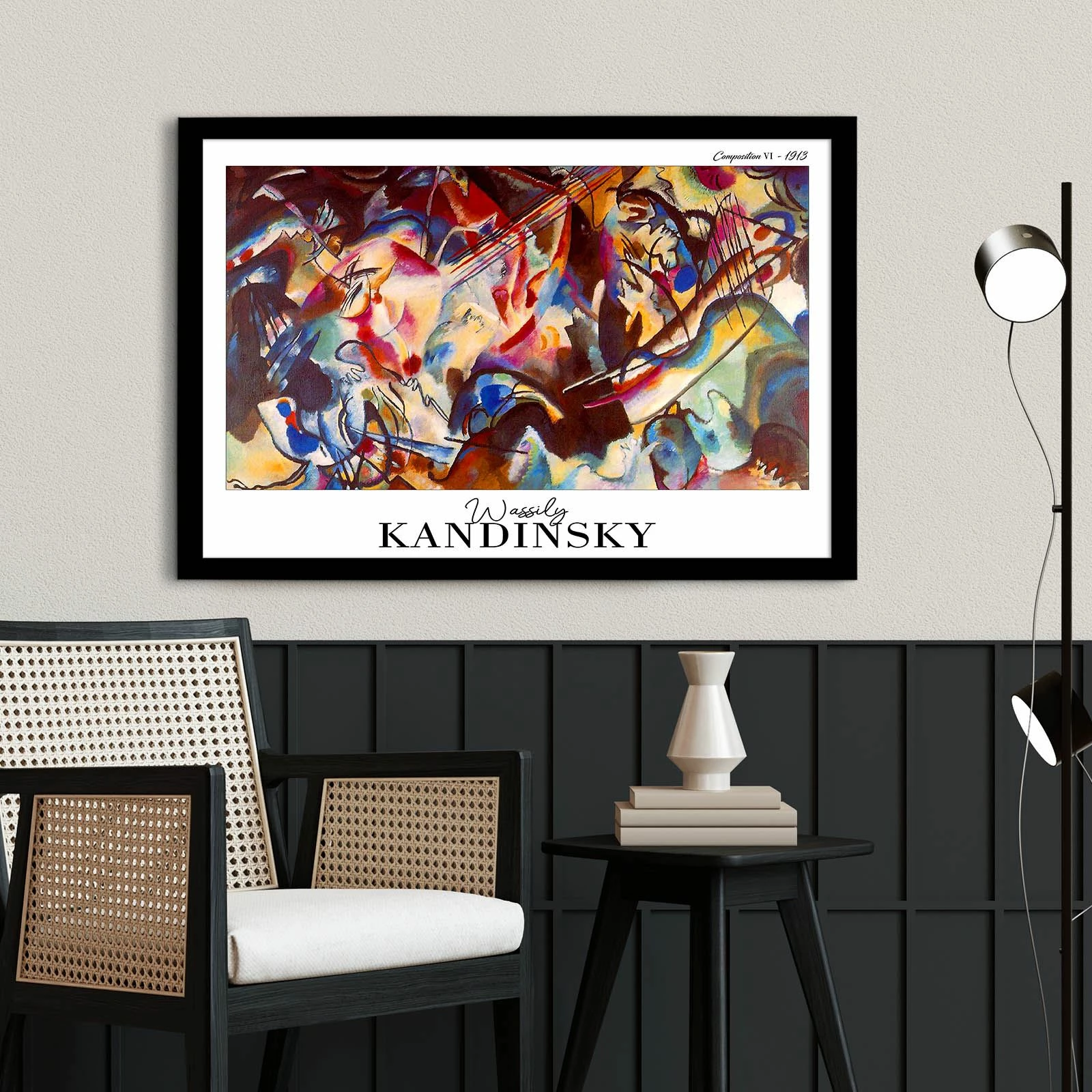 Pikturë dekorative me kornizë Wallity, 4262SYHKANDINSKY-004, shumëngjyrëshe, 42x62cm