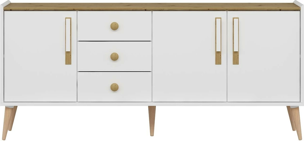 Konsol Skye Decor, Mitra, e bardhë